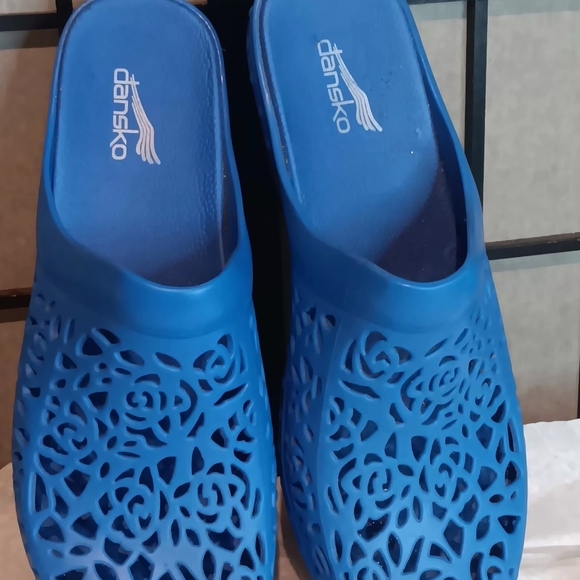 Dansko Blue Women's Mules with Cutout Design - Picture 5 of 9